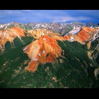 Aerial, Red Mountains 1,2&3, San Juan Mountains, Colorado, USA :: 18788COSJMaerialredmt2jpg