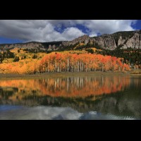 Mirror reflection, autumn, Silver Jack Reservoir, Colorado :: COSJMsilverjack50410-16wjpg